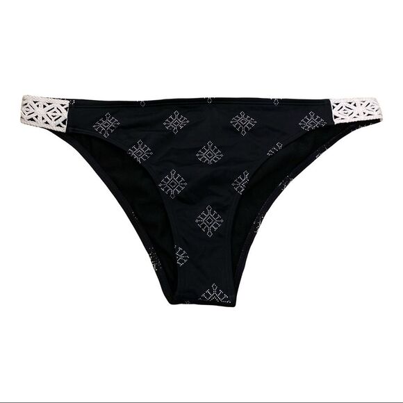 Roxy Bikini Bottom NWT Take Me To The Sea Size Large Athracite Pearly - Picture 2 of 10